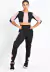 Cropped e Calça Legging Preto Detalhe Rosê Conjunto Fitness | REF: LX150 - CaldasFitness