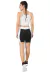 Cropped Alcinha Branco + Shorts Preto Com Branco Conjunto Fitness | REF: LX048 - CaldasFitness