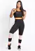 Feminino Cropped Transparencia Calça Preto com Rosê Conjunto Fitness | REF: LX146 - comprar online