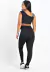 Calça Legging Preto Listra Branca Cropped Preto e Branco Conjunto | REF: LX201 - CaldasFitness