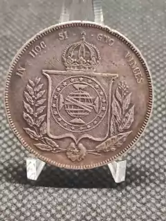 Moeda 1000 Réis ano 1855 prata do império - comprar online