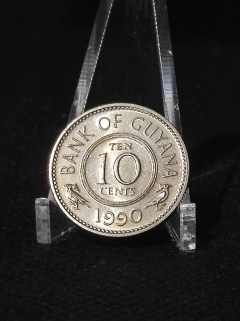 Moeda Guiana 10 cents FC ano 1990