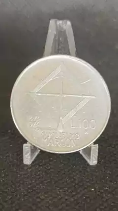 Moeda Itália 100 liras ano 1974 comemorativa