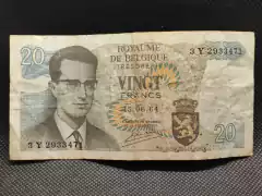 Cédula Bélgica vinte Francs