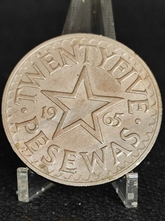 Moeda Ghana 25 pesewas ano 1965