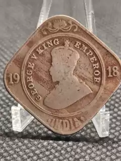Moeda Índias Britânicas 2annas ano 1918 George V 1° Guerra mundial - comprar online
