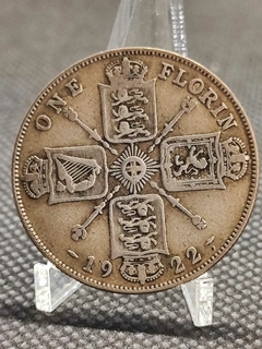 Moeda Reino Unido 1 Florin ano 1922 prata