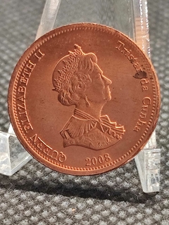Moeda Tristão da Cunha One Penny ano 2008 Lagosta - comprar online