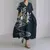 Elegante Vestido Verão Vintage Peixe Estampado