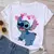 Imagem do Novas camisetas femininas mangas curtas Stich