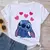 Imagem do Novas camisetas femininas mangas curtas Stich