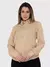 Camisa Social Feminina Premium Tipo Linho Bege com Strass Manga Longa Elegante - loja online