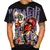 Camiseta de rua Graffiti divertida, estampada em 3D, hip hop na internet