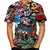 Camiseta de rua Graffiti divertida, estampada em 3D, hip hop na internet
