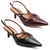 Kit 2 Scarpin Vizzano Slingback Feminino Salto Baixo Fivelas - Krokodilus