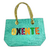 Bolsa De Praia Palha Feminina Com Zíper De Ombro Oxente Sacola Ecobag Tote Juta com Alça Dourada - loja online