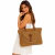 Bolsa Feminina Grande de Palha Trançada com Alça Longa e Bolso Frontal Moda Praia