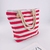 Bolsa Listrada Com Alça De Corda Sacola de Praia e Verão Piscina Forro Interno Impermeável ecobag - LF PRESENTES