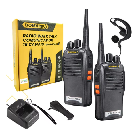 Kit 2 Rádios Walk Talk Comunicador 16ch Ht Uhf 400-470mhz