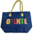 Bolsa De Praia Palha Feminina Com Zíper De Ombro Oxente Sacola Ecobag Tote Juta com Alça Dourada