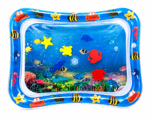 Tapete Água Sensorial Inflável Almofada Infantil Bebê Tummy Time Atividade Didático