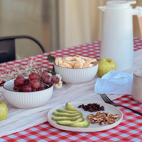 Mantel Margarita cuadrillé rojo y blanco - comprar online