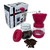 Moedor De Café Manual Vidro Plastico Inox Ceramica - Rosa - loja online