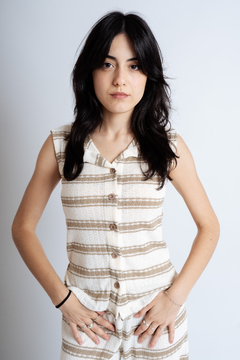 Chaleco crochet rayado - comprar online