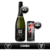 Botella de champagne Renaissance Extra Brut de 750 ml junto a seis latas de bebida energética Speed Unlimited de 250 ml cada una.