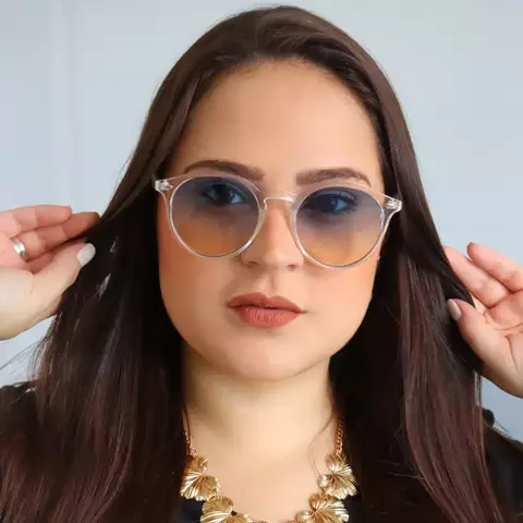 Óculos de Sol Taj Cristal Transparente Redondo - comprar online