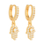 Brinco Dourado Argolinha Mãos de Fátima Cravejado Zircônia - comprar online
