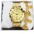 Relógio Feminino Dourado Banhado a Ouro 18k Prova d'água + Pulseira