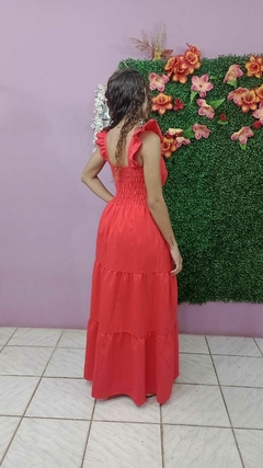 Vestido Jane Vermelho em Linho - comprar online