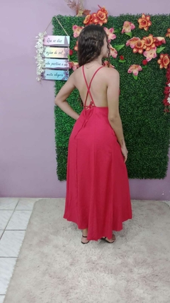 Vestido Alexandra Vermelho em Linho - comprar online