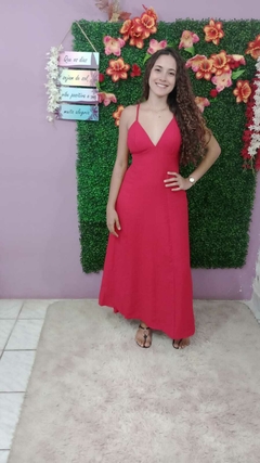 Vestido Alexandra Vermelho em Linho na internet