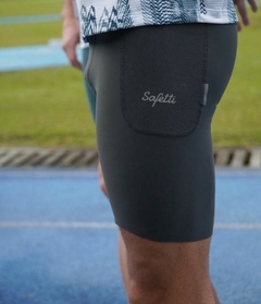 Safetti Bermuda de Corrida Masculina Titán Cinza