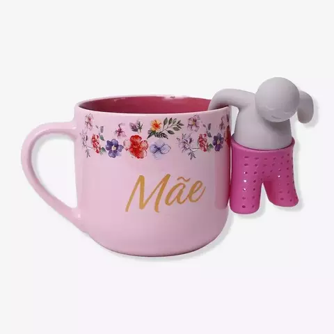 CANECA 350ML C/INFUSOR P/ CHA MAE FLORENCE