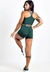 Short + Cropped Elástic Verde Militar Conjunto Fitness | REF: FRD7 - lunafitness.com.br