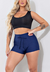 Short Liso Com Cadarço Fake Azul Marinho REF: LX226 - lunafitness.com.br