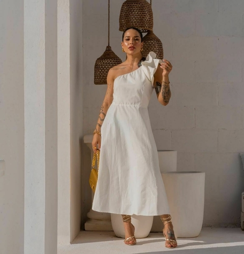 VESTIDO TARSILA OMBRO ÙNICO - BRANCO - comprar online
