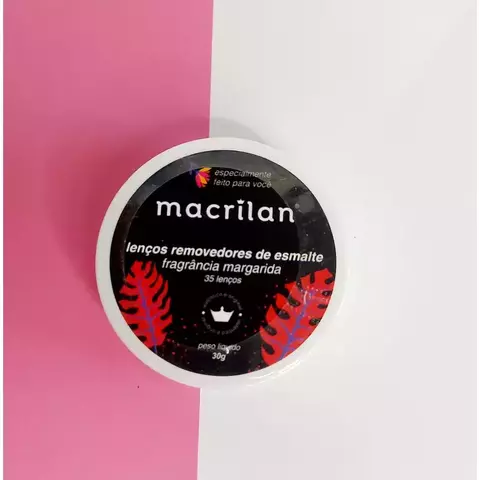 Lenços removedores de esmalte fragrância margarida Macrilan