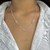 Colar choker zircônias espaçadas - Prata 925 na internet