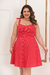 Vestido Plus Size Vermelho Com Bolinhas Brancas na internet