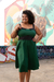 Vestido Plus Size Princesa Midi cor Verde Militar na internet