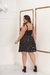 Vestido Plus Size Preto Com Bolinhas Brancas - comprar online