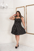 Vestido Plus Size Preto Com Bolinhas Brancas