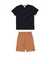 CONJUNTO MASCULINO CAMISETA MEIA MALHA SHORTS MOLETOM 45592 - ALEKA KIDS