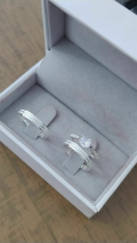 Par de Alianças Prata 950 - Cód:39