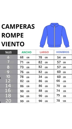 ROMPEVIENTO TALLES DISCONTINUOS