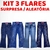 Kit 3 Calças Flare - Surpresa Aleatória Country Boiadeira Lisa Infantil Jeans Estilosa Strass Menina